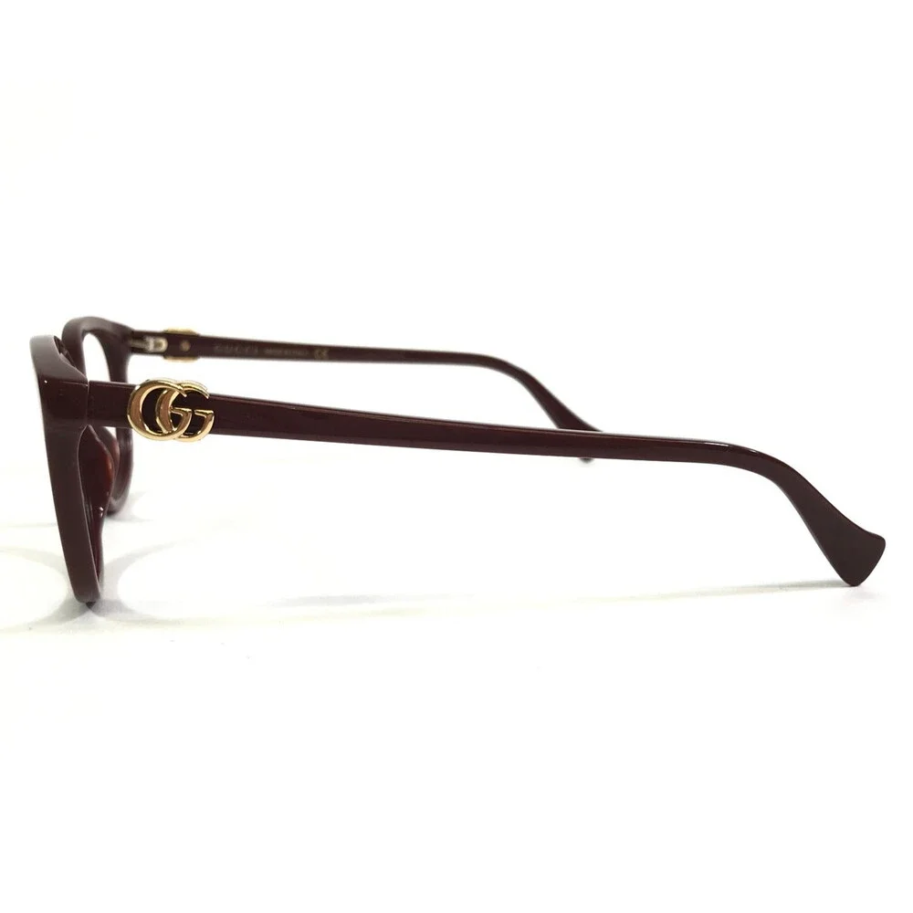 Gucci Eyeglasses Frames GG1075O 006 Shiny Burgundy Square Full Rim 54-19-145